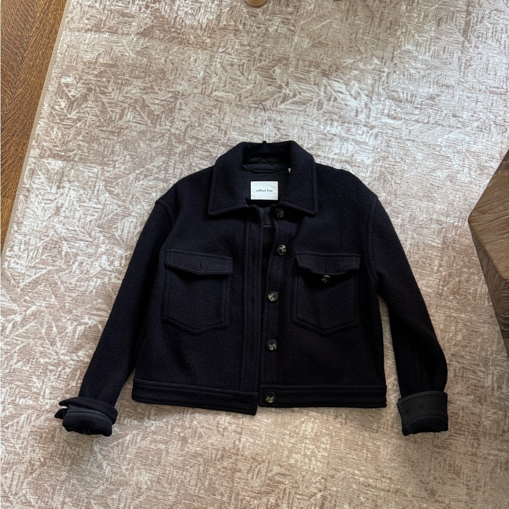 Black Wilfred Free Cropped Shirt Jacket